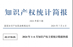 2024年1-6月專利、商標、地理標志等知識產(chǎn)權(quán)主要統(tǒng)計數(shù)據(jù) | 附數(shù)據(jù)詳情