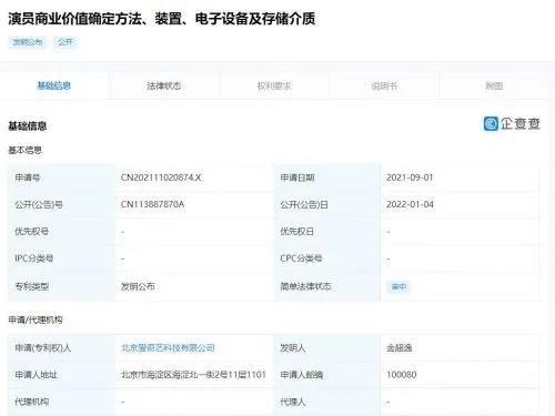 #晨報(bào)#2021年北京市知識(shí)產(chǎn)權(quán)數(shù)據(jù)公布；愛奇藝申請(qǐng)“演員商業(yè)價(jià)值確定”專利，能避免再出現(xiàn)“一爽”天價(jià)片酬？
